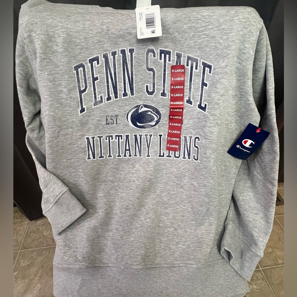 Champion Gray Penn State Nittany Lions Crewneck Sweater (XL)